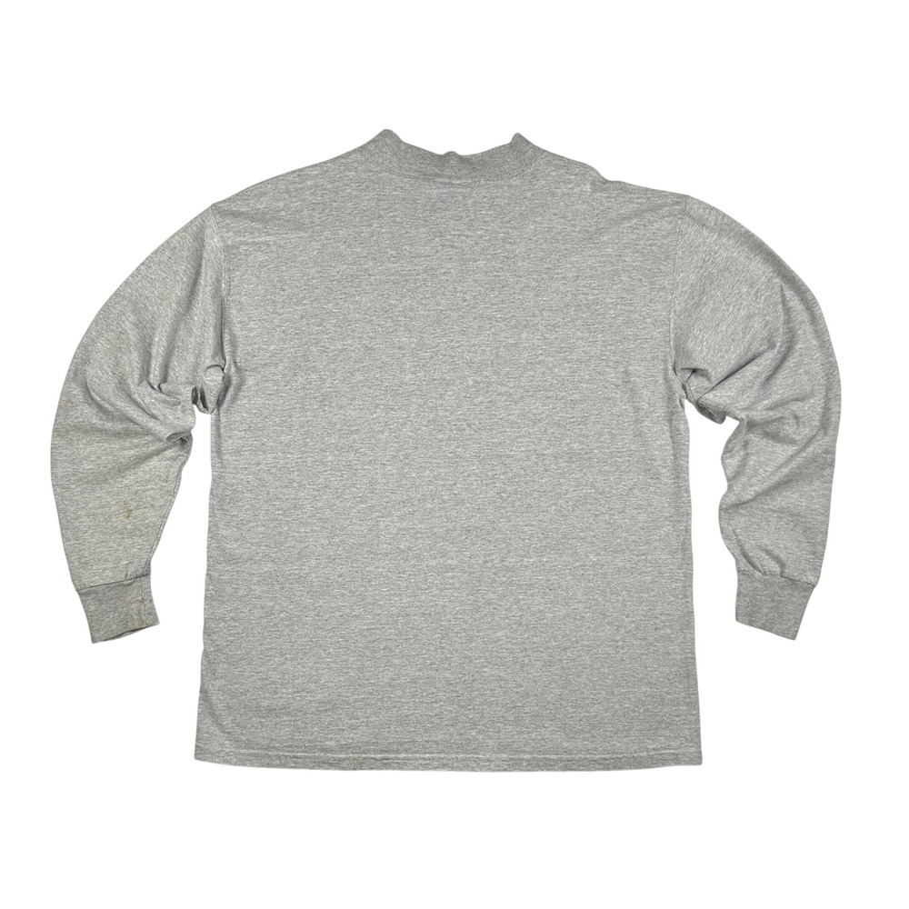 Vintage Russell Athletic Pro Cotton Long Sleeve Mock Neck Shirt Gray Mens M - Picture 2 of 8